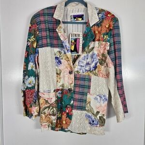 Other Destination Vtg 80s Patchwork Art To Wear Lagenlook  Blazer NWT Small Boho